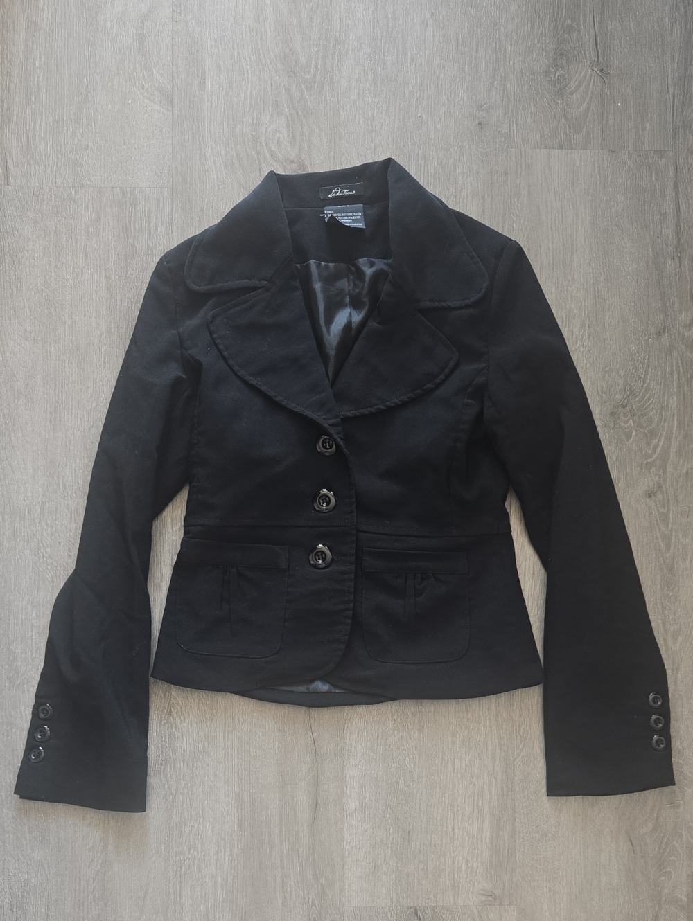 Black Women's Tailored Blazer with Notch Lapel